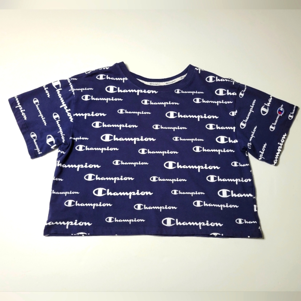 Champion graphic crop tee M